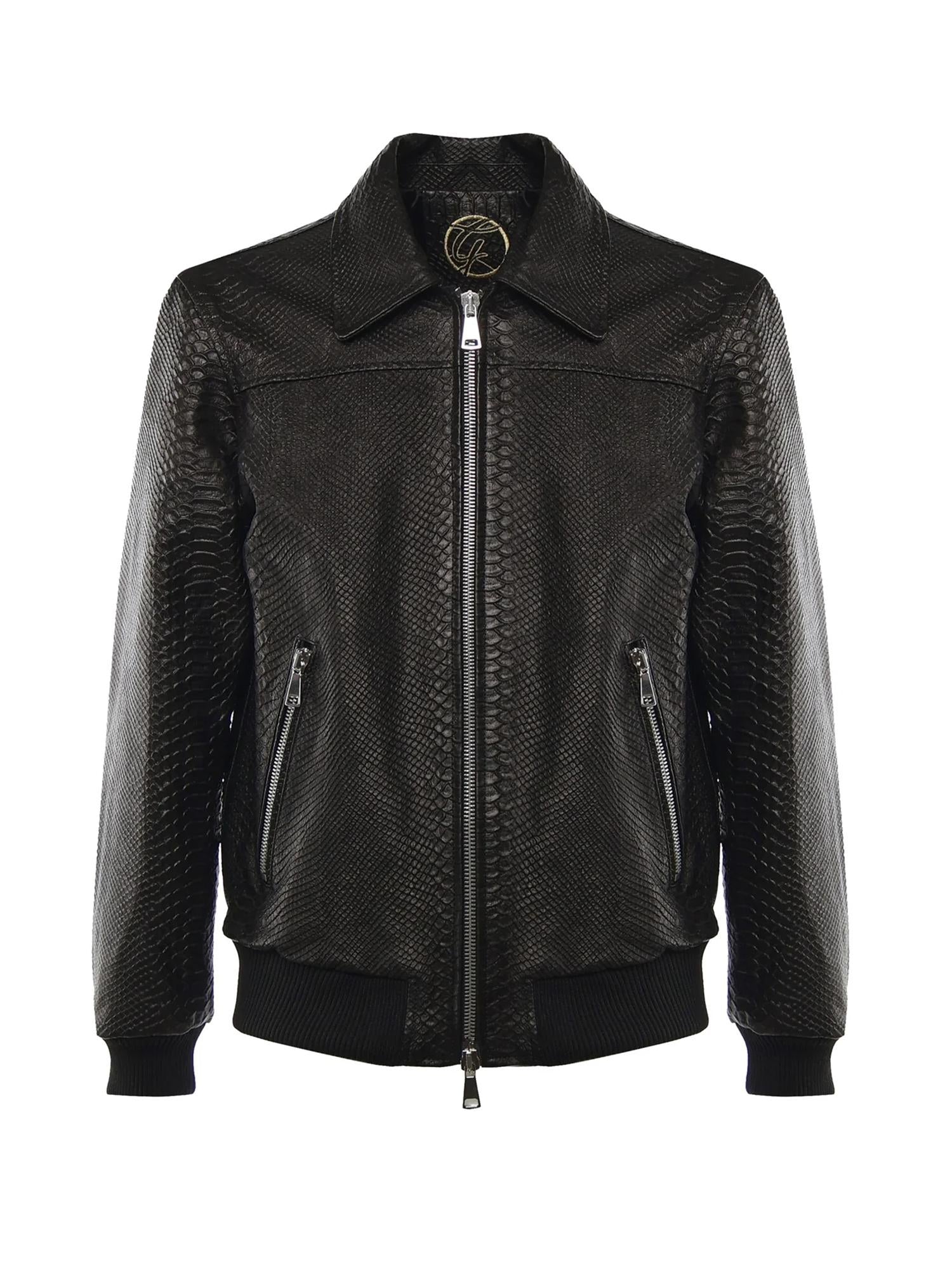 Bomber GoodFellas in pelle MIAMI VICE PITONENERO GIULIANO GALIANO 