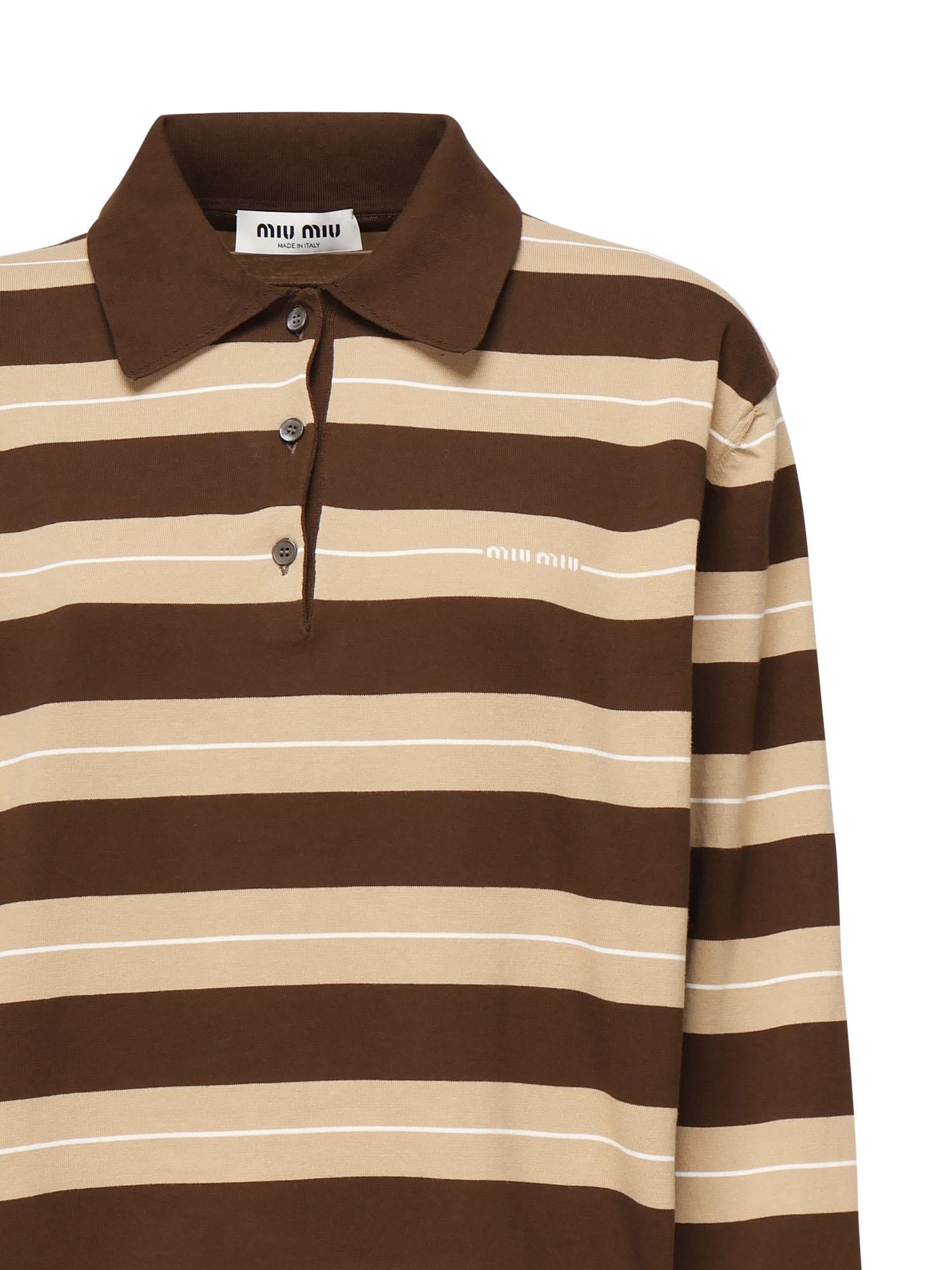 Polo in maglia di cotone MMLB32 17NQF0TDB MIU MIU 