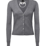 Cardigan a costine con logo 105506 A18MII2 PINKO 