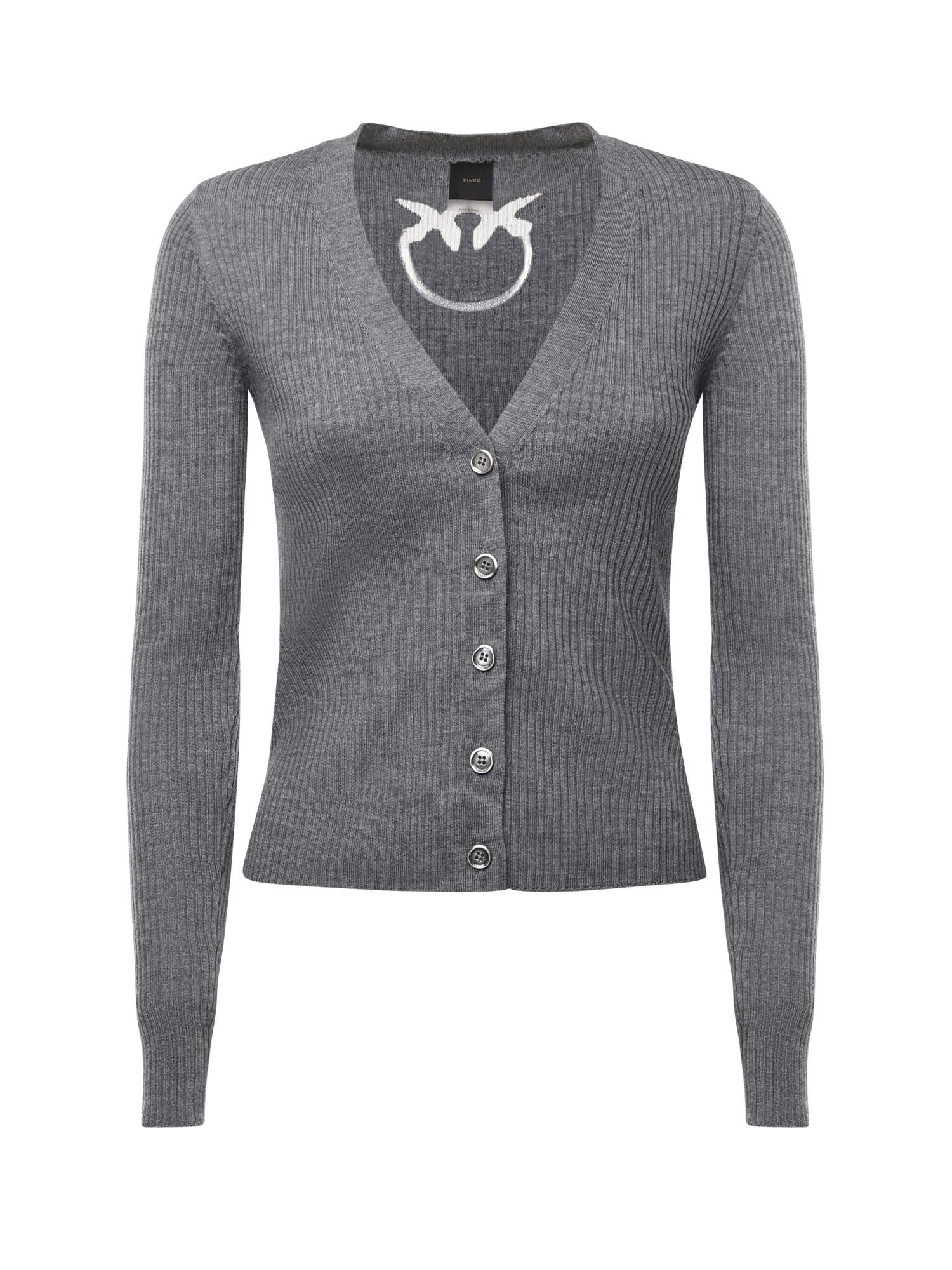 Cardigan a costine con logo 105506 A18MII2 PINKO 