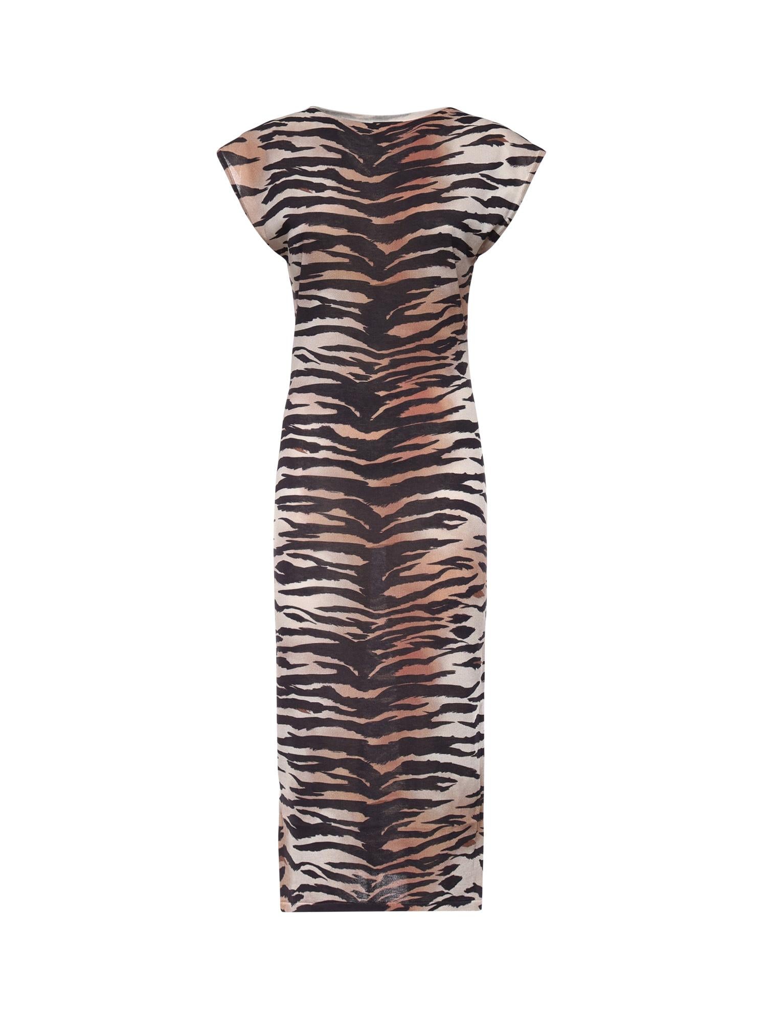 Abito midi a tubino con stampa animalier 106371 A356ZC8 PINKO 