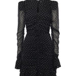 Abito in chiffon a pois 115224 000 ROTATE 