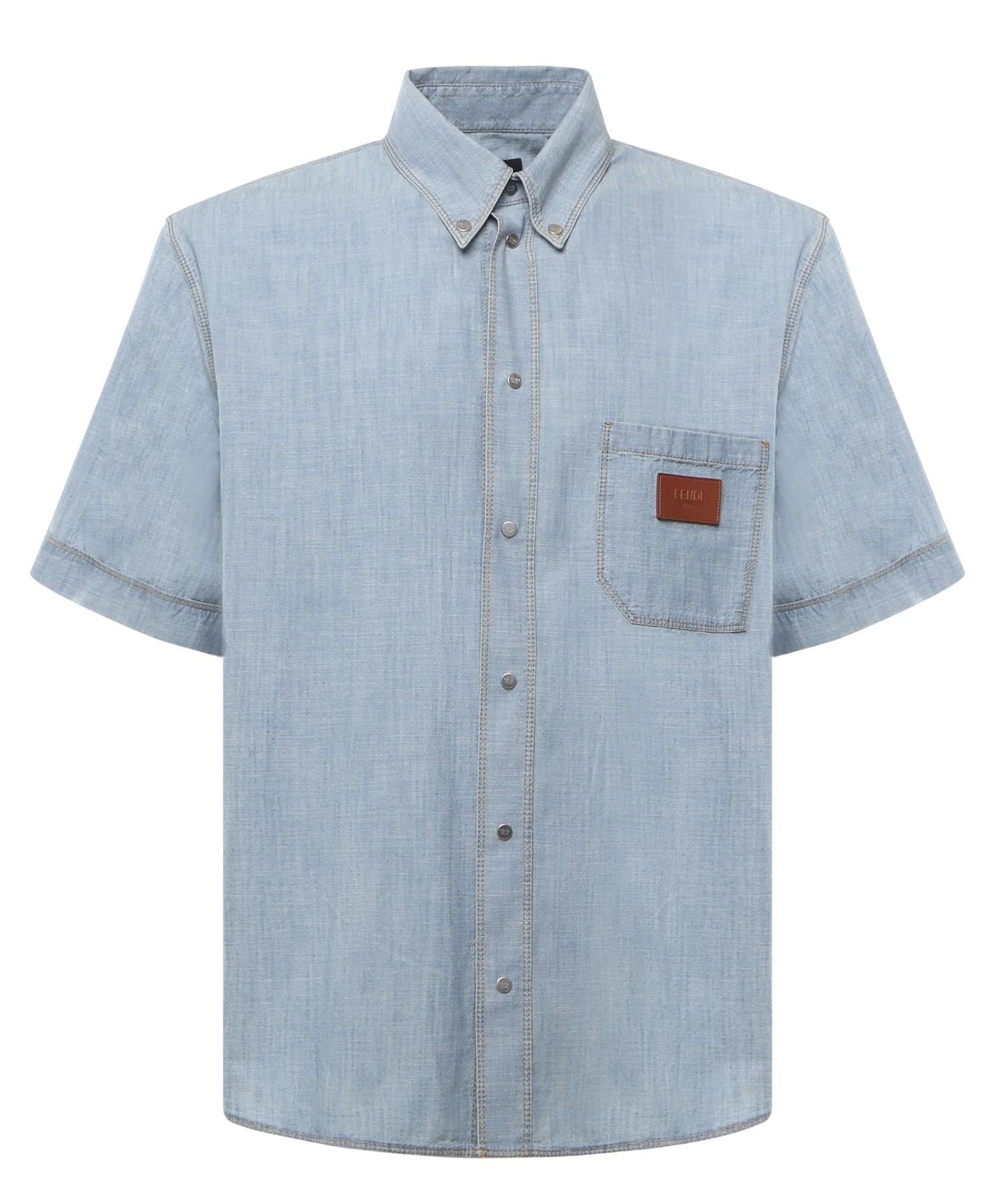 Camicia in chambray con logo FS1321 AUWXF0LQ0 FENDI 