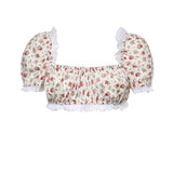 Top in popeline stampa Roselline F7BG2T HS5UBHA5XJ DOLCE & GABBANA 