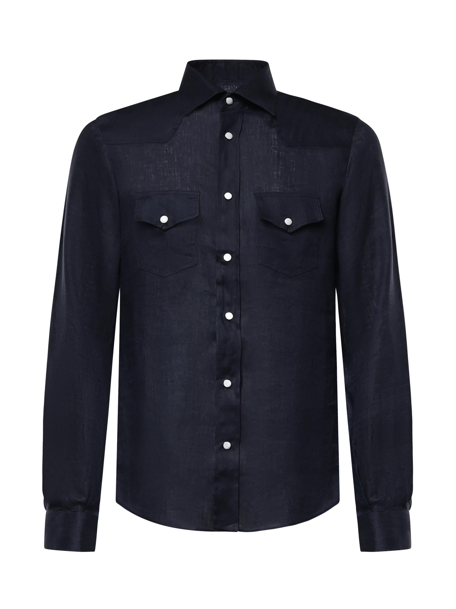 Camicia Savoy in lino SAVOY BLU GALIANO 