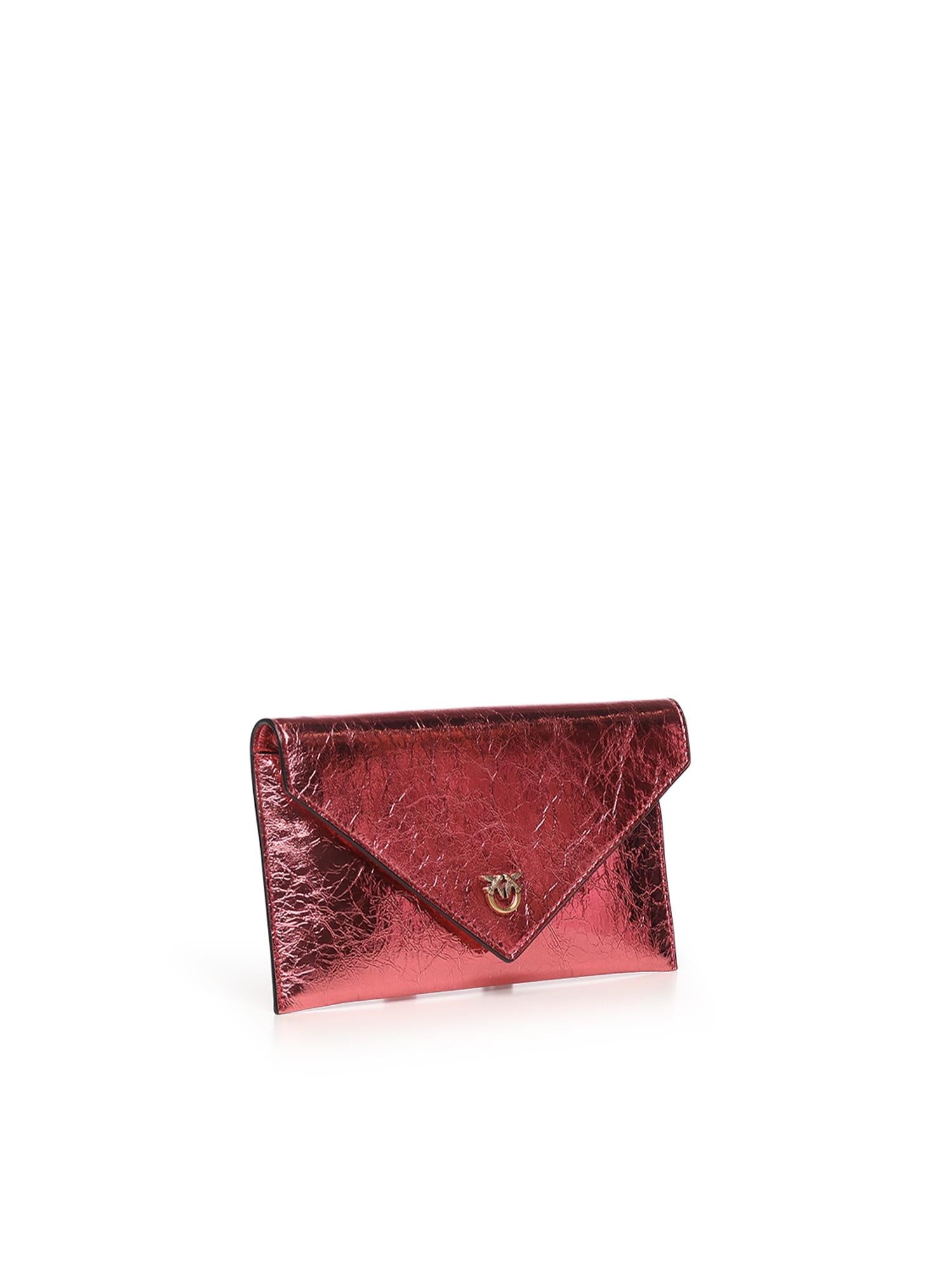 Bustina in pelle metallizzata con logo 105347 A2OTQ59Q PINKO 