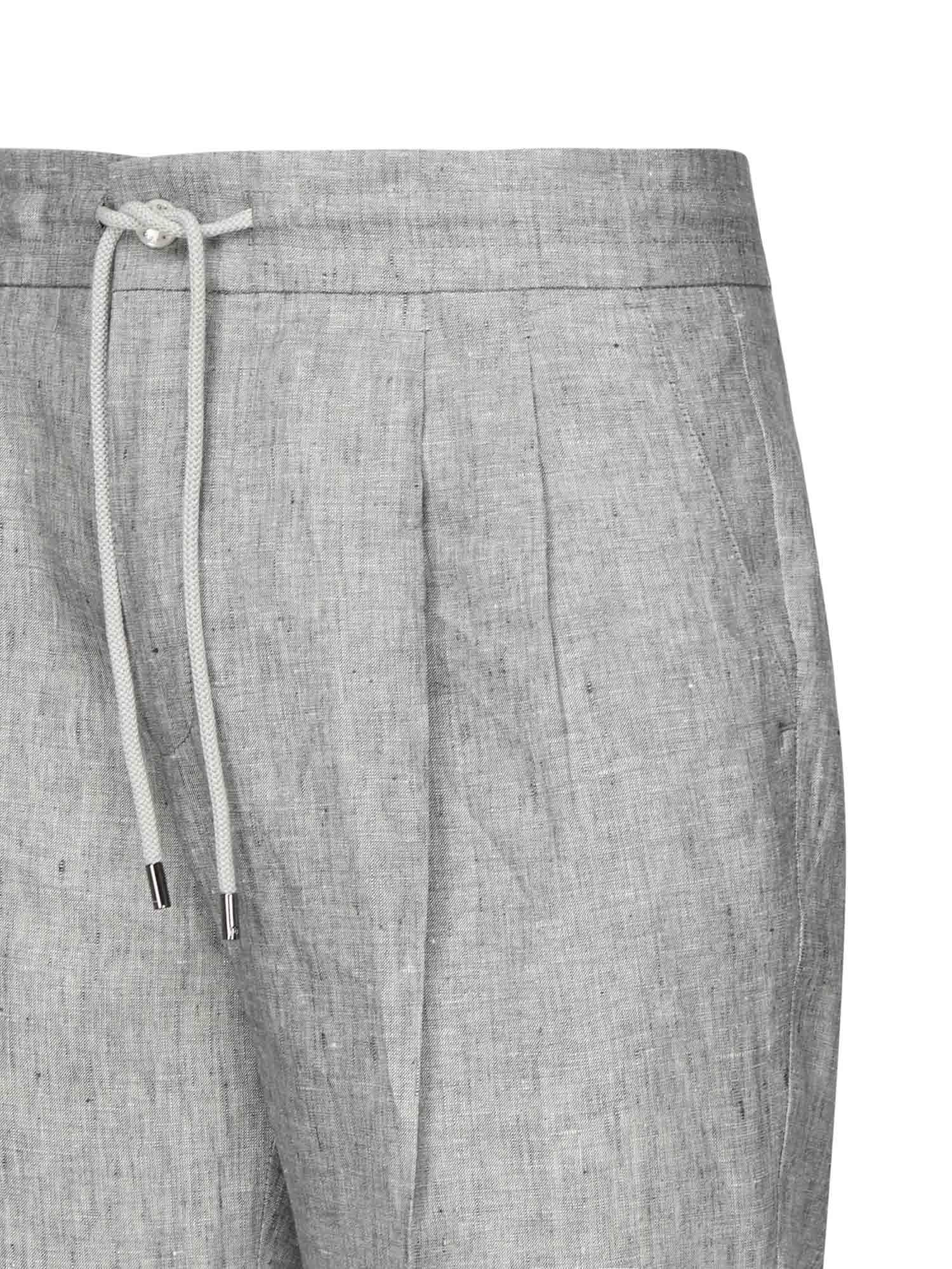 Pantaloni in tela di lino délavé GP12PT FU4MFS8290 DOLCE & GABBANA 