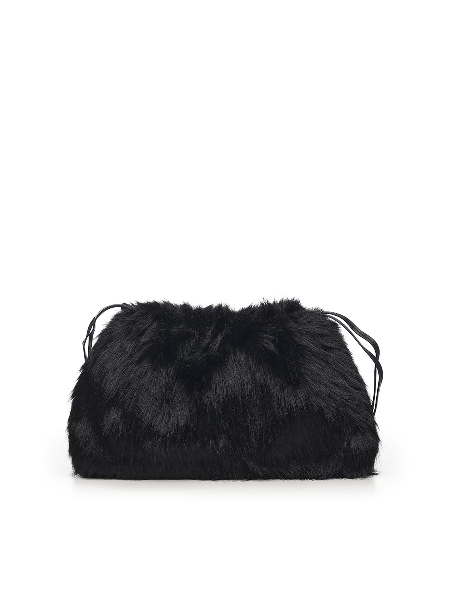 Maxi clutch in eco-pelliccia con logo 105909 A2VZZ99Q PINKO 
