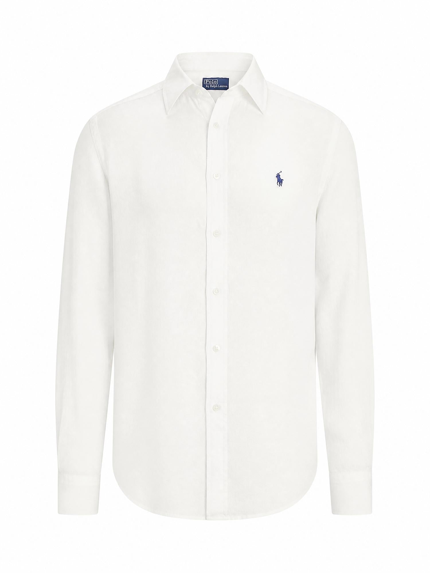 Camicia in lino con logo 211970730 518 POLO RALPH LAUREN 