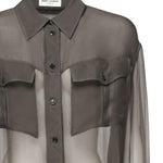 Camicia in chiffon trasparente 788262 Y065W3261 SAINT LAURENT 