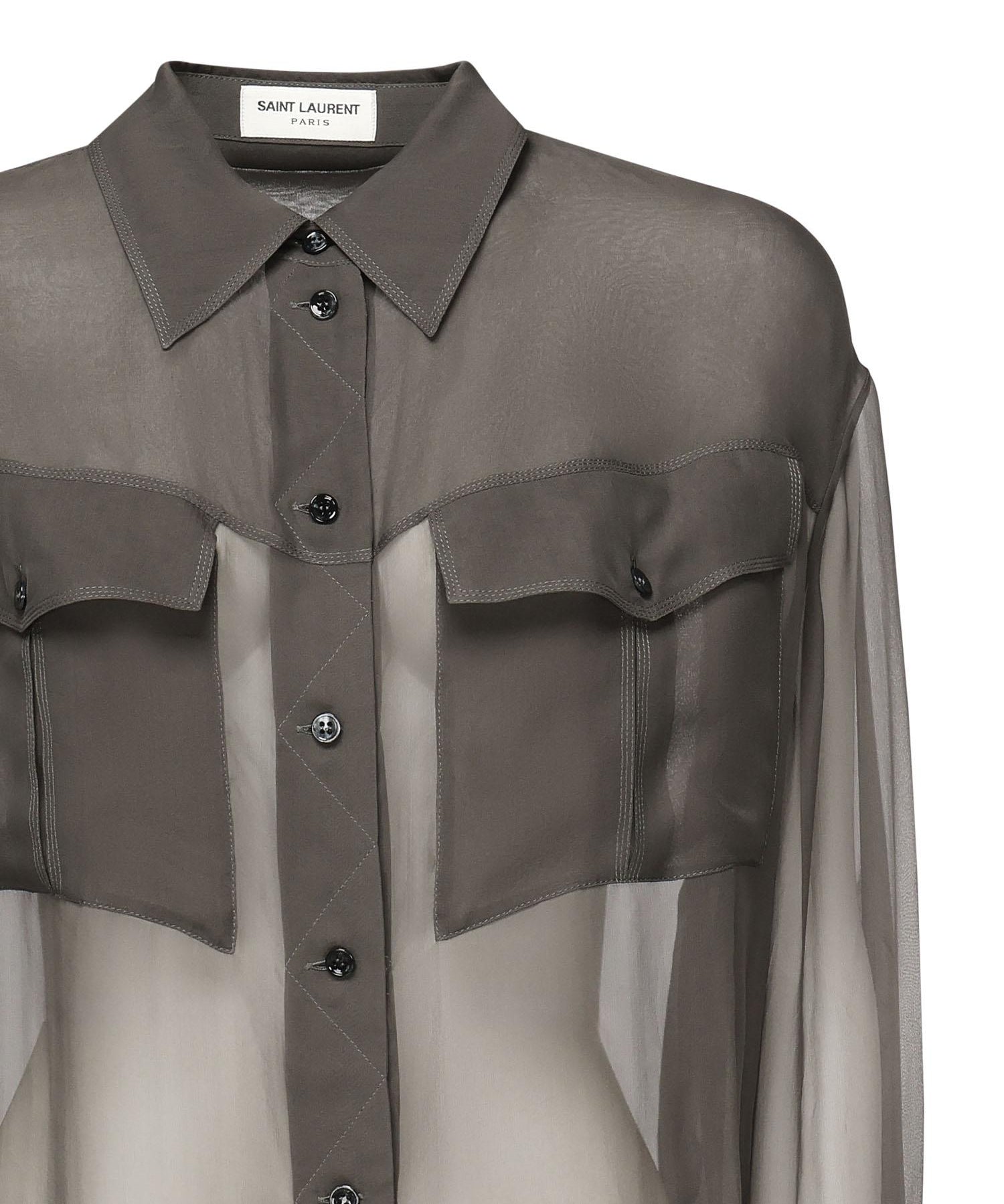 Camicia in chiffon trasparente 788262 Y065W3261 SAINT LAURENT 