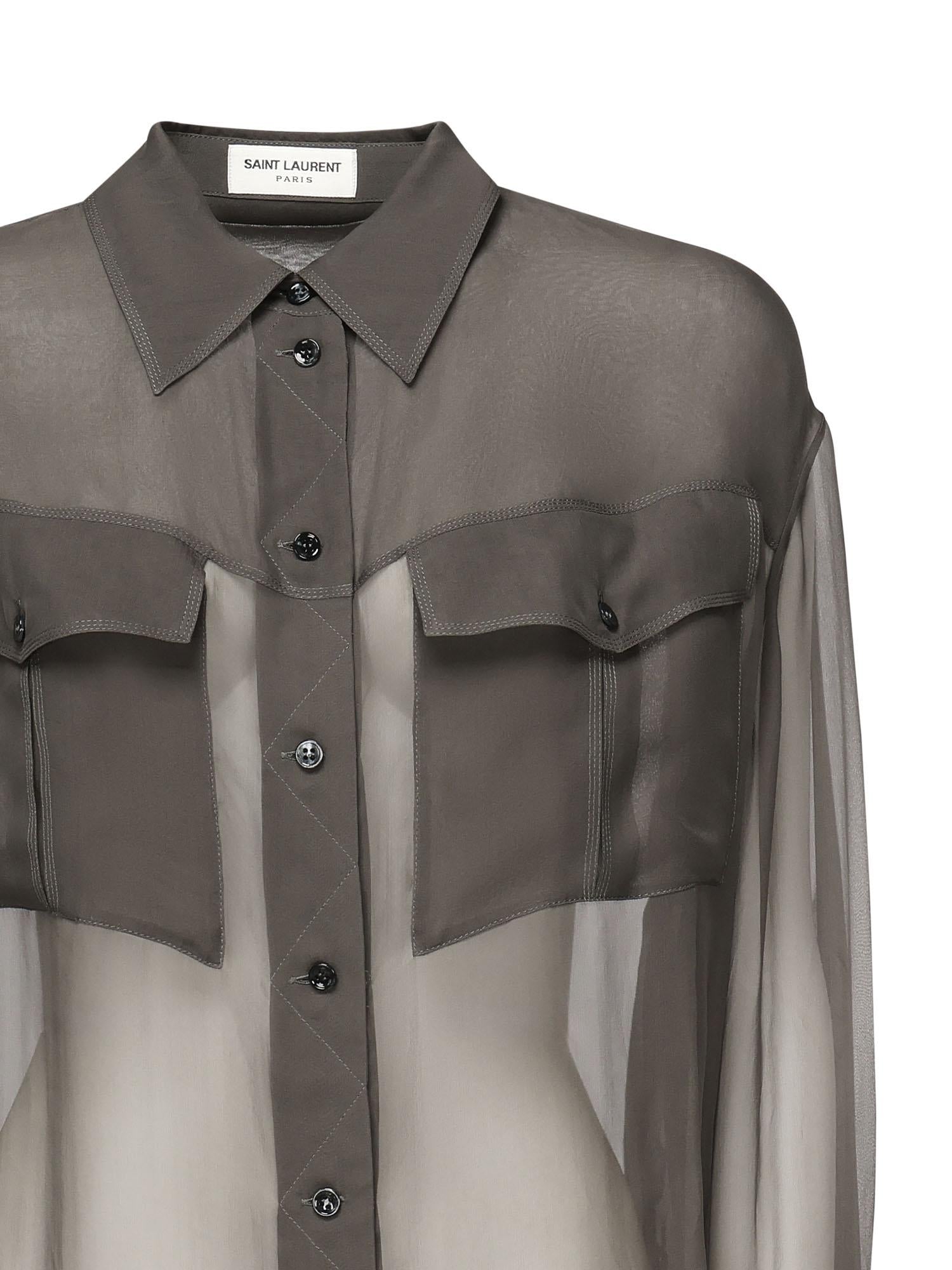 Camicia in chiffon trasparente 788262 Y065W3261 SAINT LAURENT 