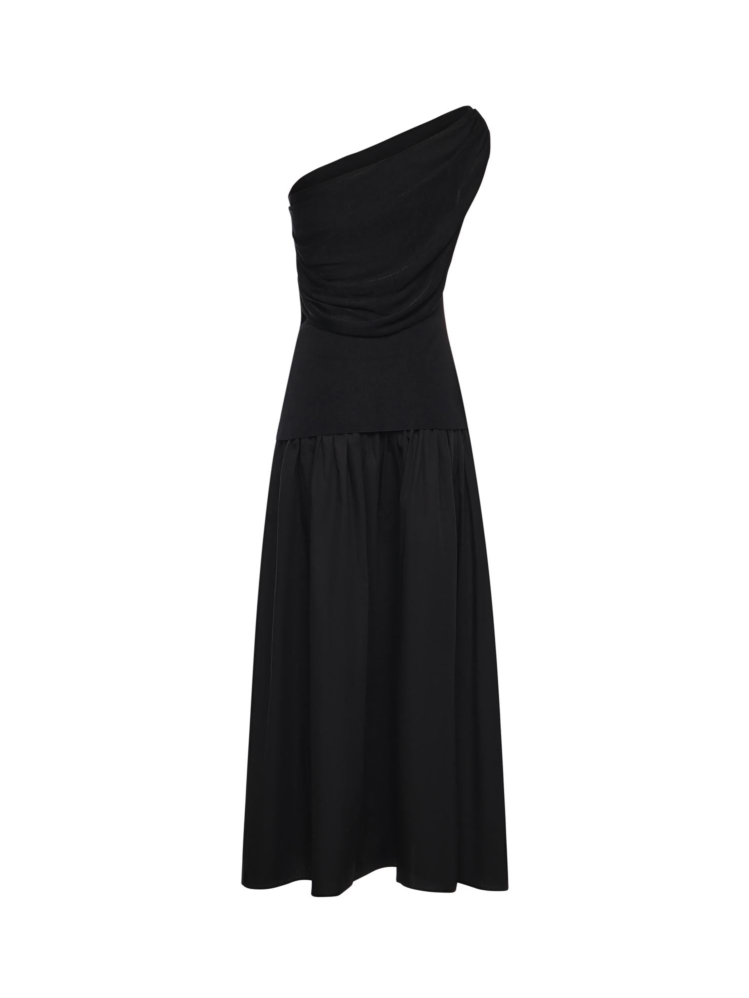 Abito midi in maglia drappeggiata RS26108M B SELF-PORTRAIT 