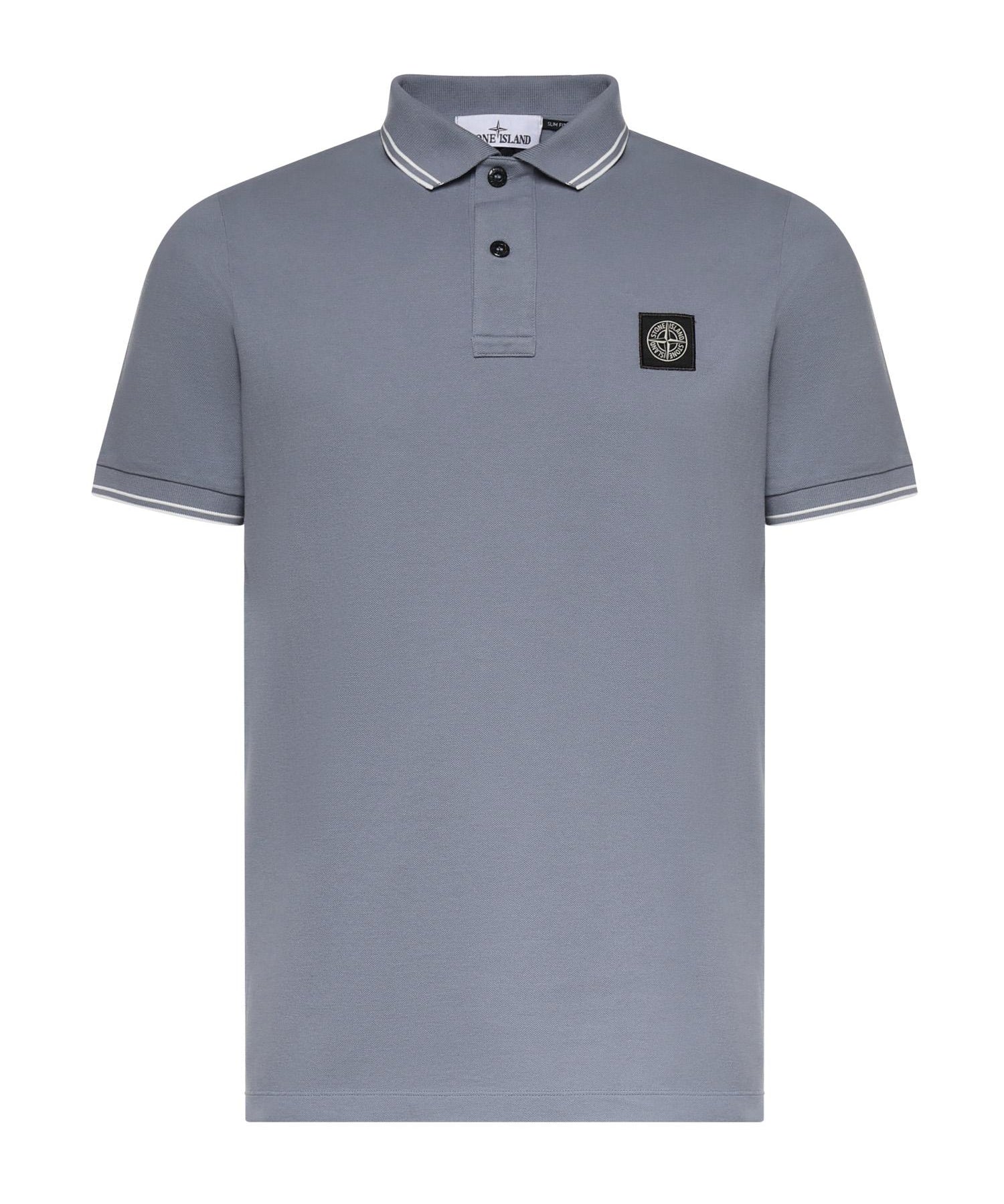Polo in piqué di cotone con patch Compass L1S152200010 S0018V0024 STONE ISLAND 
