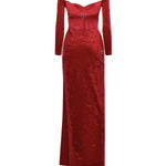 Abito maxi drappeggiato in jersey di velluto 850642 TCV146105 BALENCIAGA 