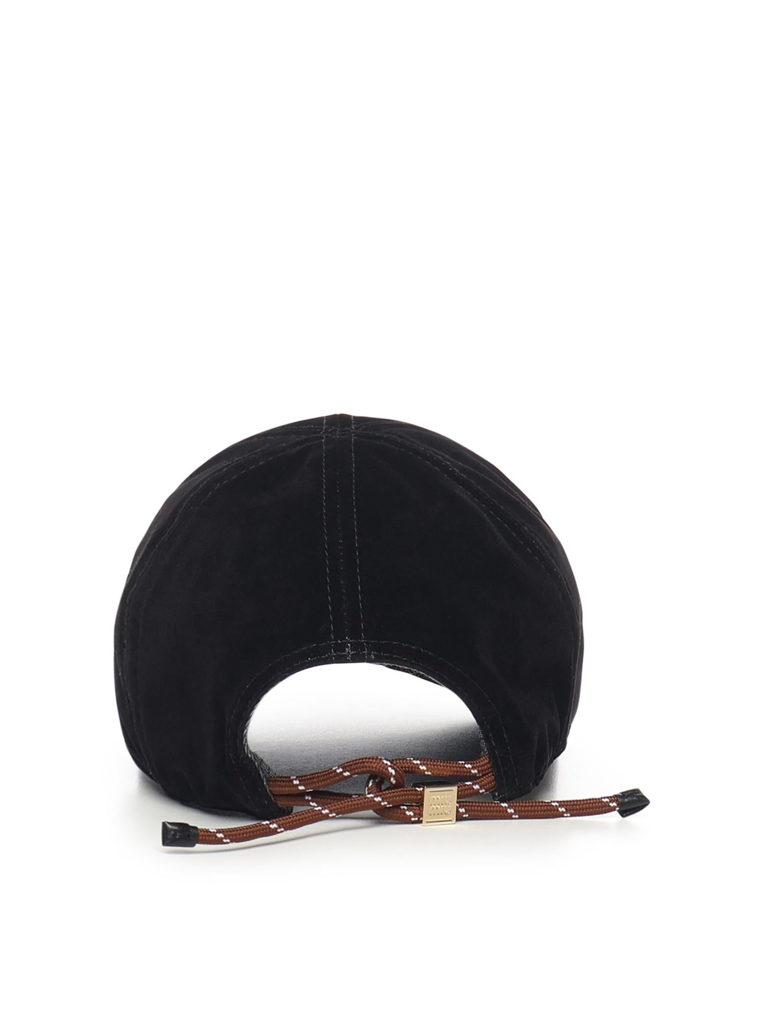 Cappello da baseball in velluto 5HC369 2CUAF034S MIU MIU 