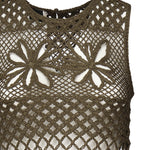 Top senza maniche crochet traforato 104733 A2FFX26 PINKO 
