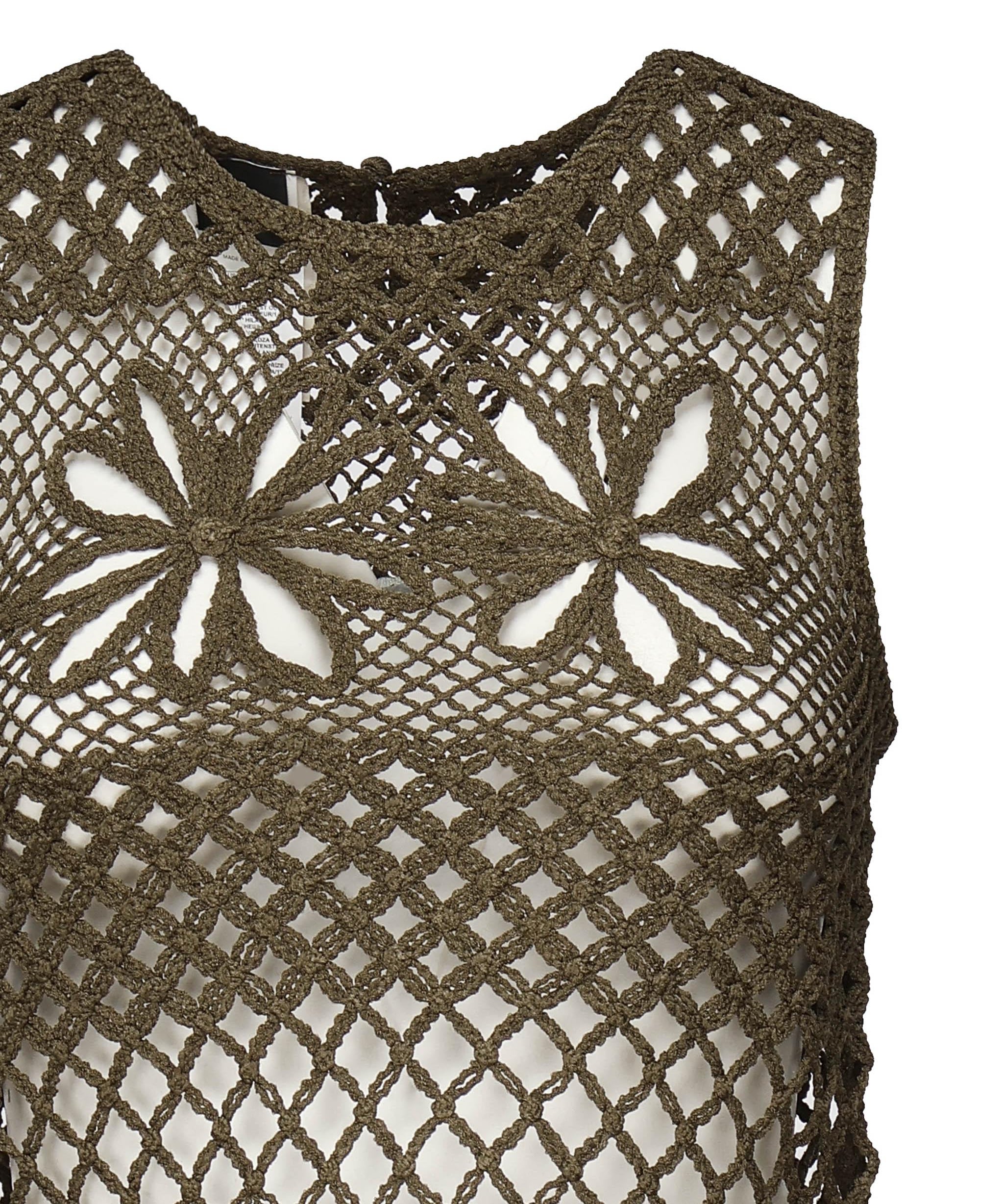 Top senza maniche crochet traforato 104733 A2FFX26 PINKO 