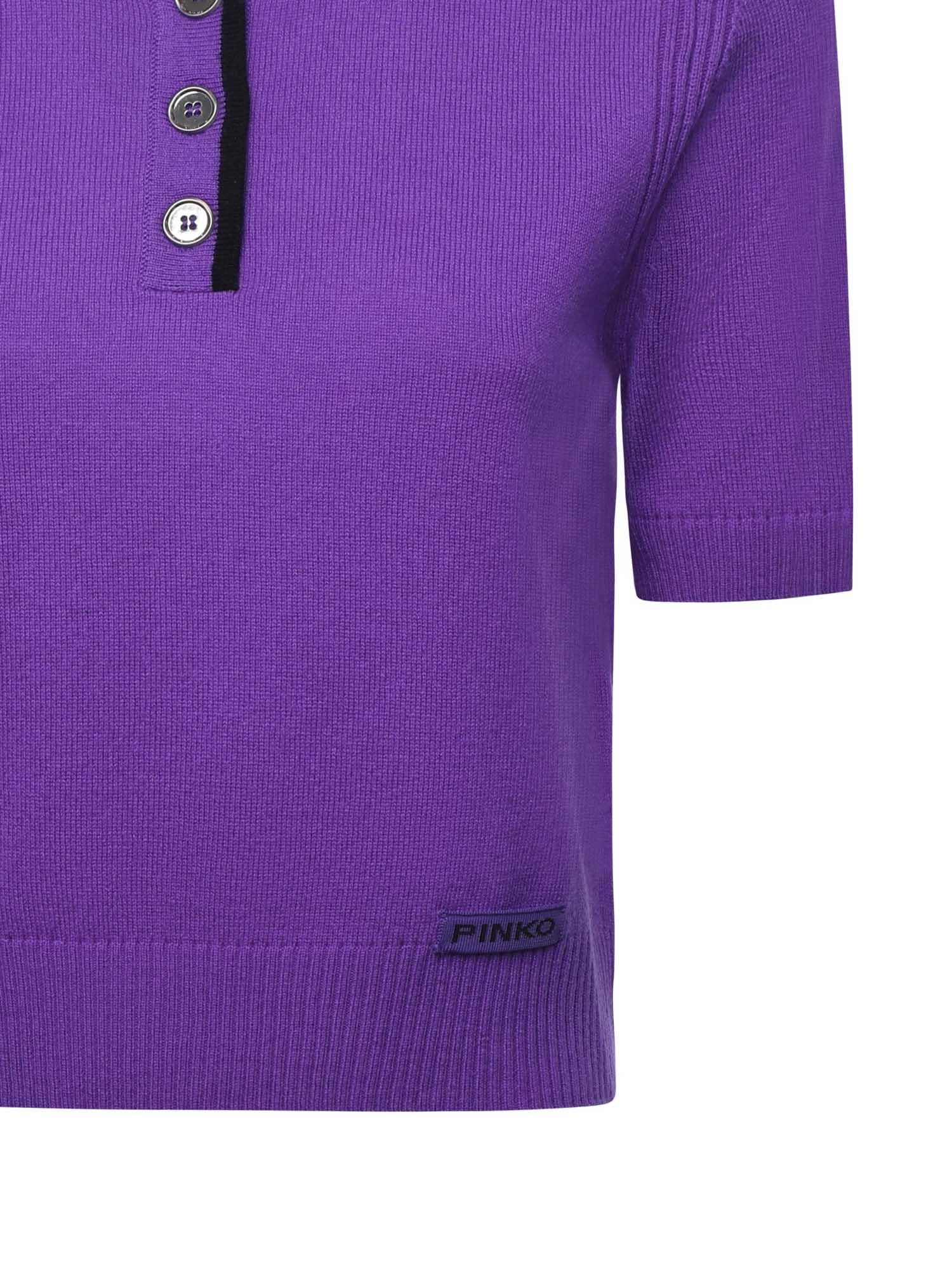 Maglia stile polo con logo 105450 A2Q9W21 PINKO 