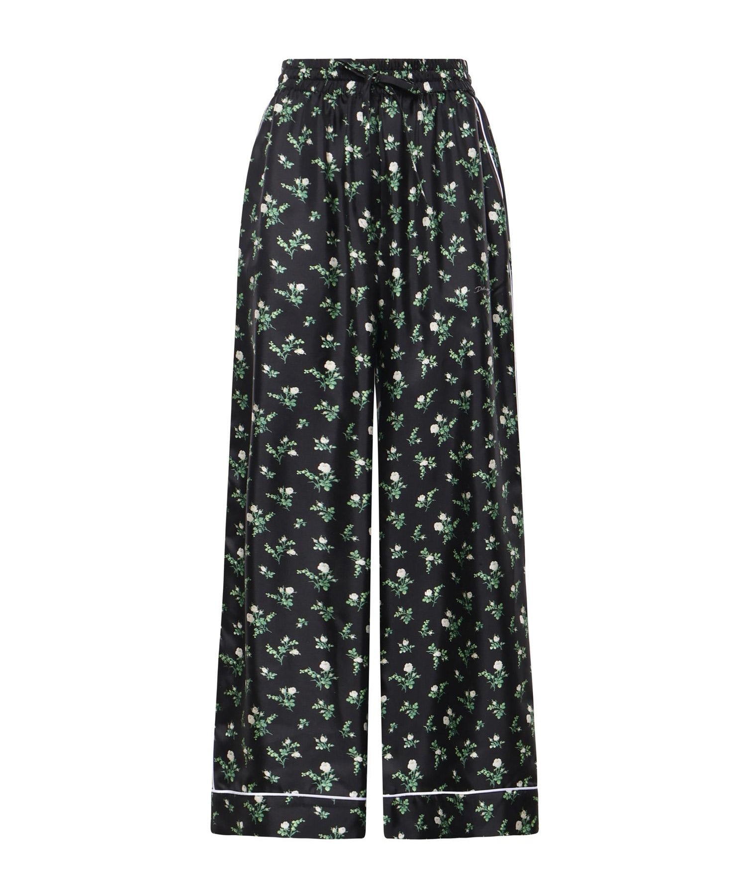 Pantaloni in twill stampa Roselline e mughetti FTDKTT IS13GHX6CB DOLCE & GABBANA 