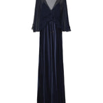 Abito lungo in raso lucido con mantella A04061627 0290 ALBERTA FERRETTI 