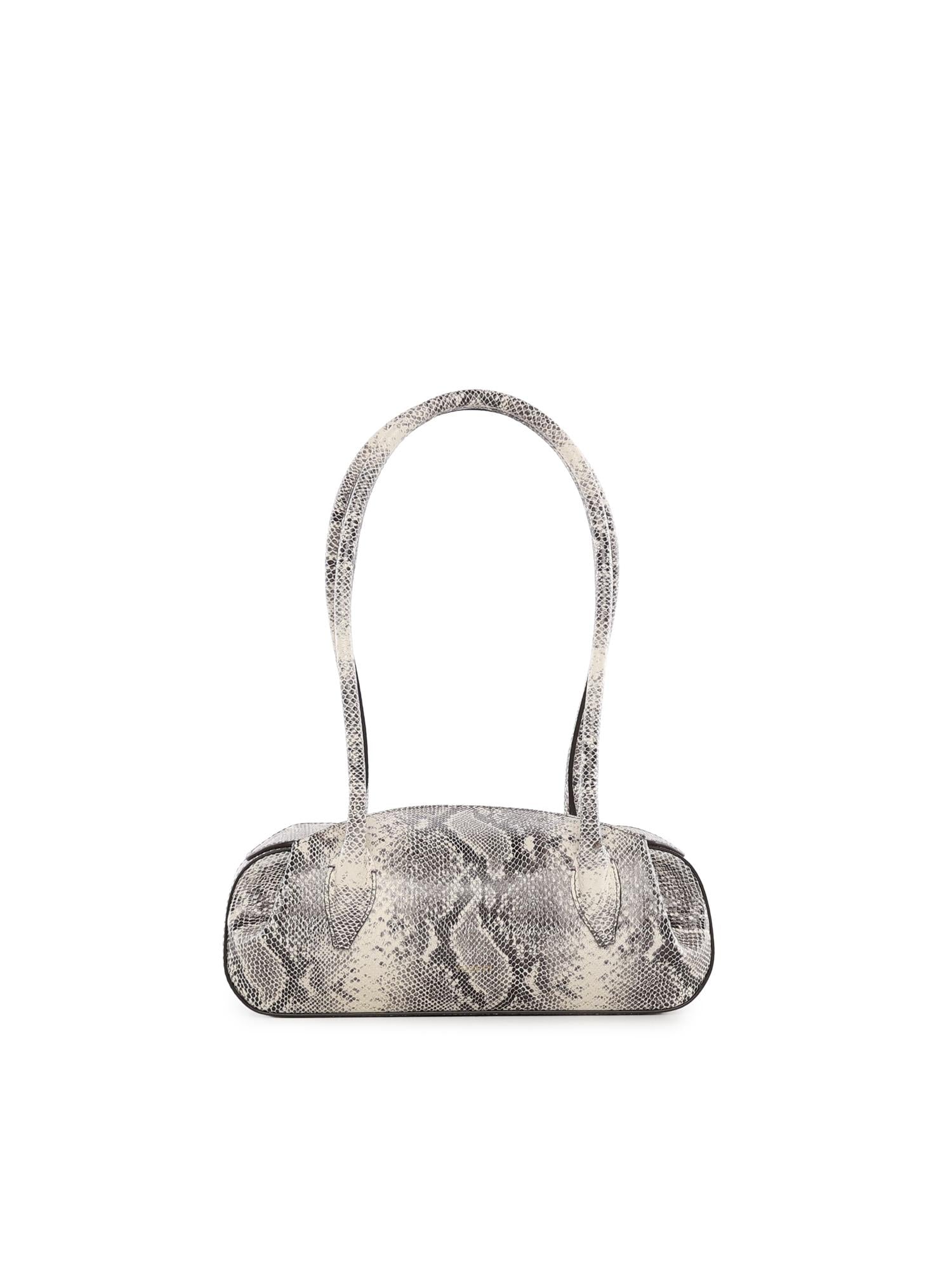 Borsa a spalla Oyster in pelle OYSTER SHOULDER BAG MINI ASH SNAKER YUZEFI 