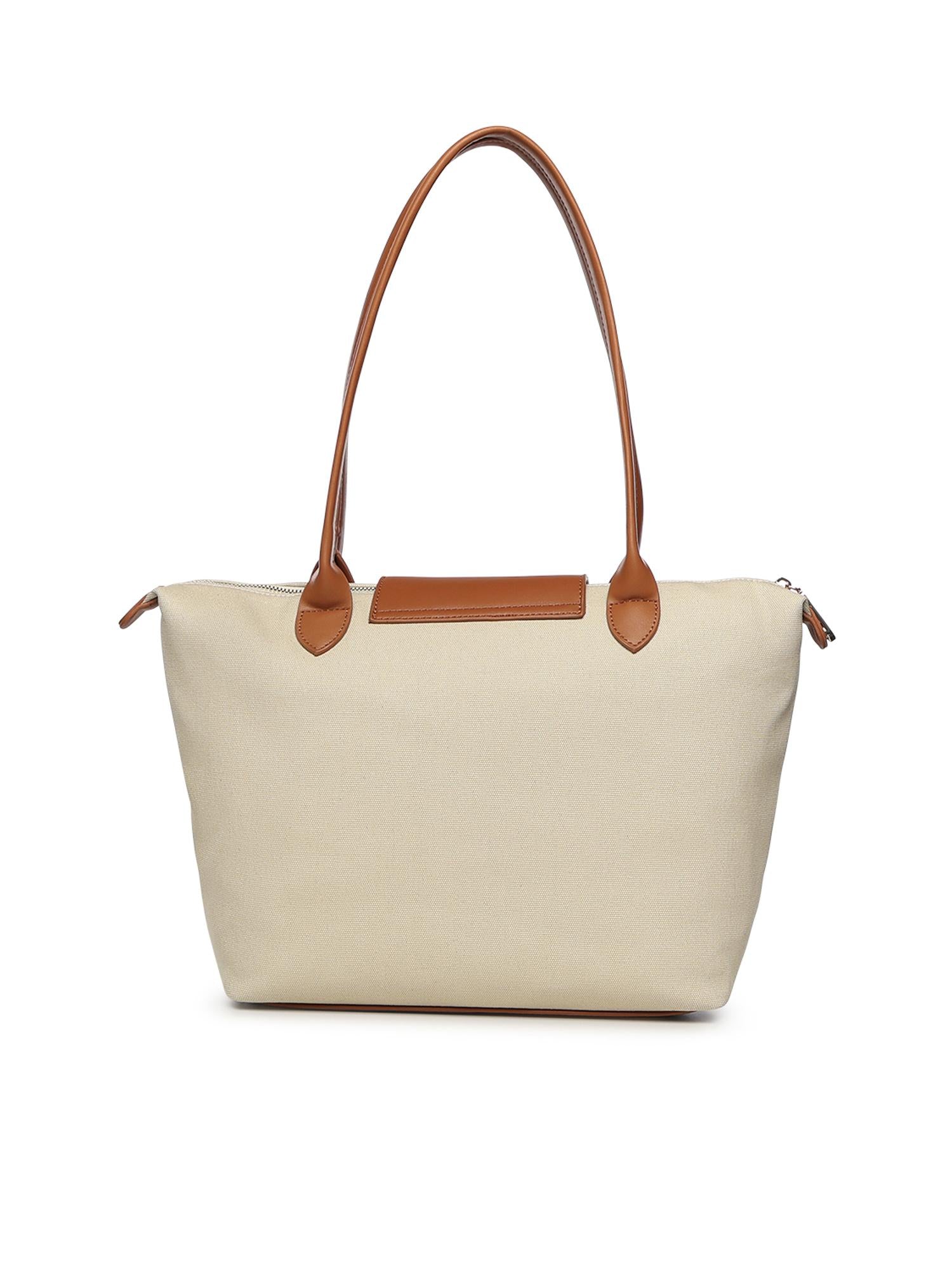 Borsa shopping Responsible con logo 73BS9N001 RESPONSIBLEOFF WHITE/CUOIO V° 73 