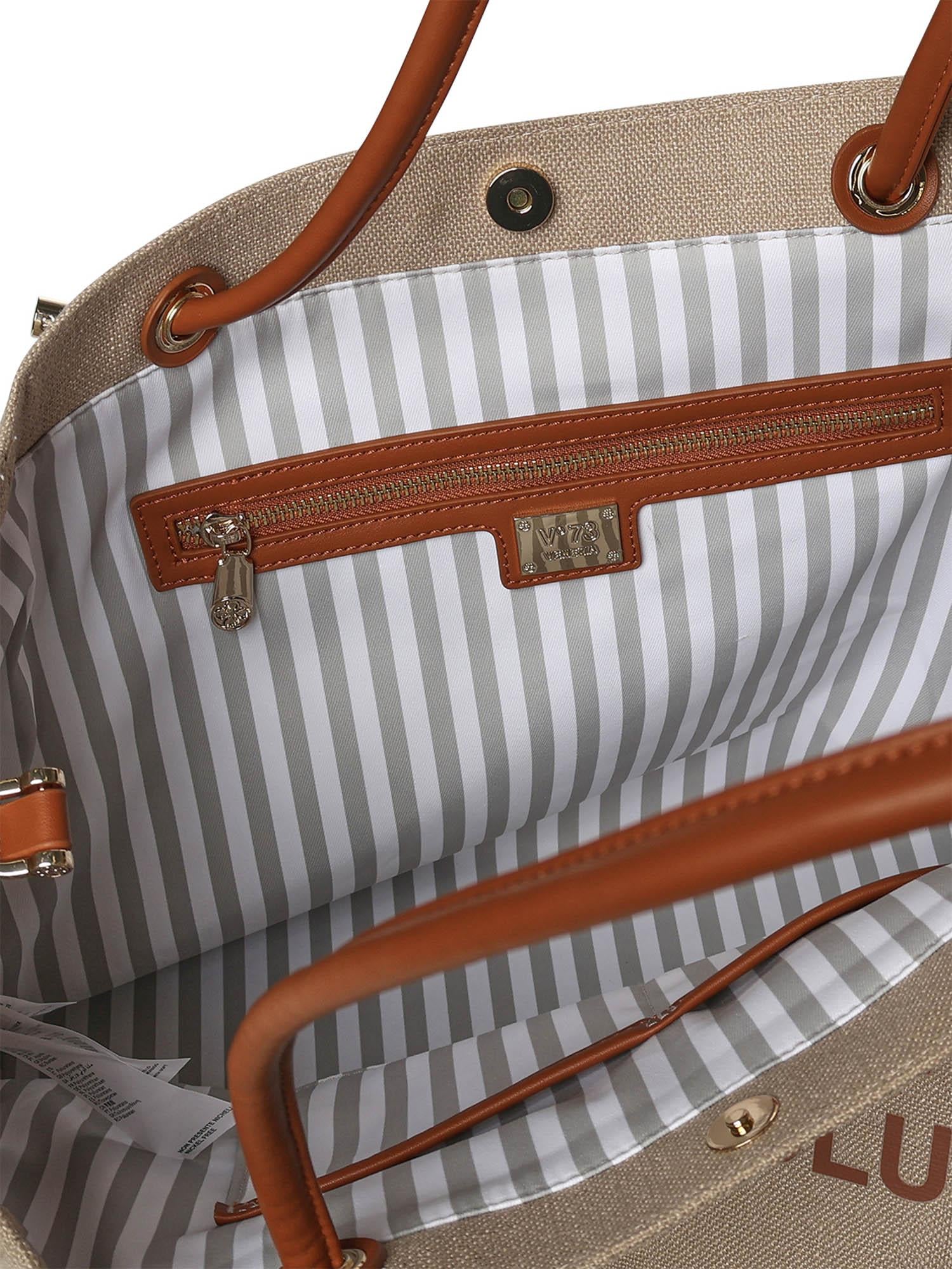 Borsa Exclusive con logo 73BS9QM01 EXCLUSIVENATURALE/CUOIO V° 73 