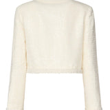 Giacca in bouclé crema con bordo di perle RS25164J C SELF-PORTRAIT 