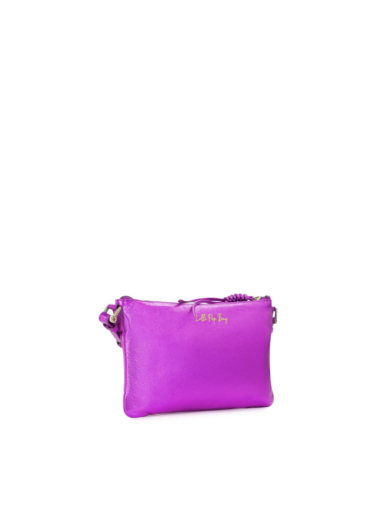 Borsa a tracolla in pelle con logo 73BP9VT03 LOLLI POPPOP PINK V° 73 