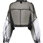 Caban cropped in organza di pura seta 106603 A2DJZ99 PINKO 