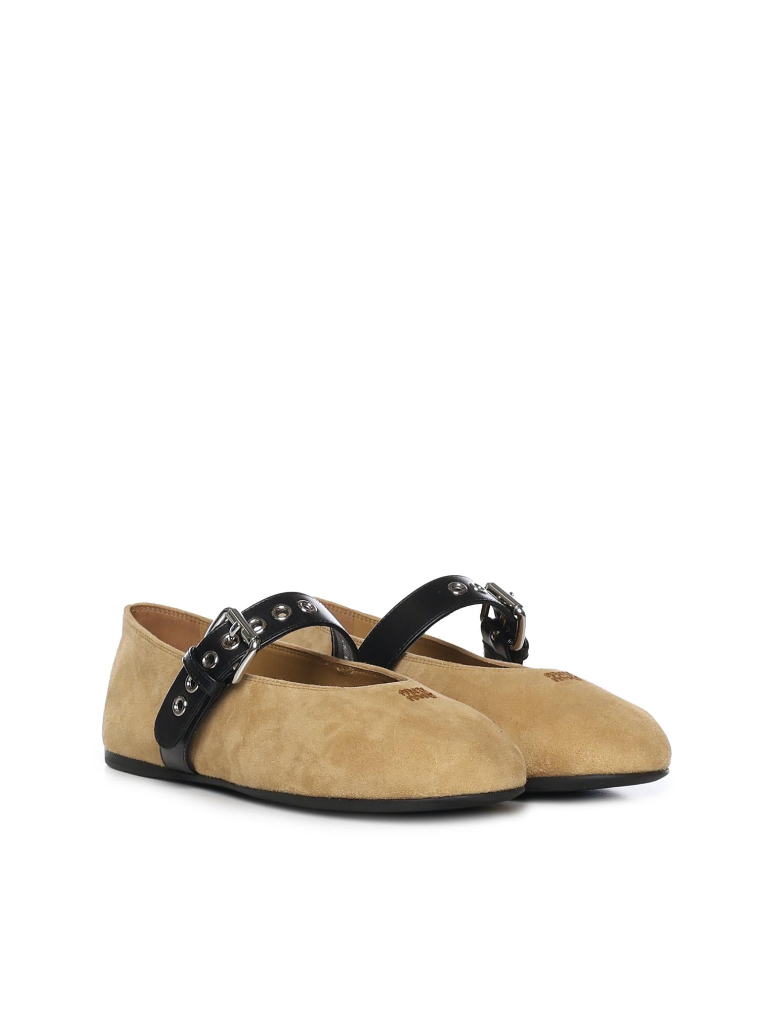 Ballerine in pelle scamosciata 5F625E 008F0151 MIU MIU 