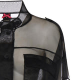 Caban cropped in organza di pura seta 106603 A2DJZ99 PINKO 