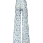 Pantaloni in lino con ricamo orchidea 80AAA177 NR015V67 GENNY 
