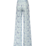 Pantaloni in lino con ricamo orchidea 80AAA177 NR015V67 GENNY 