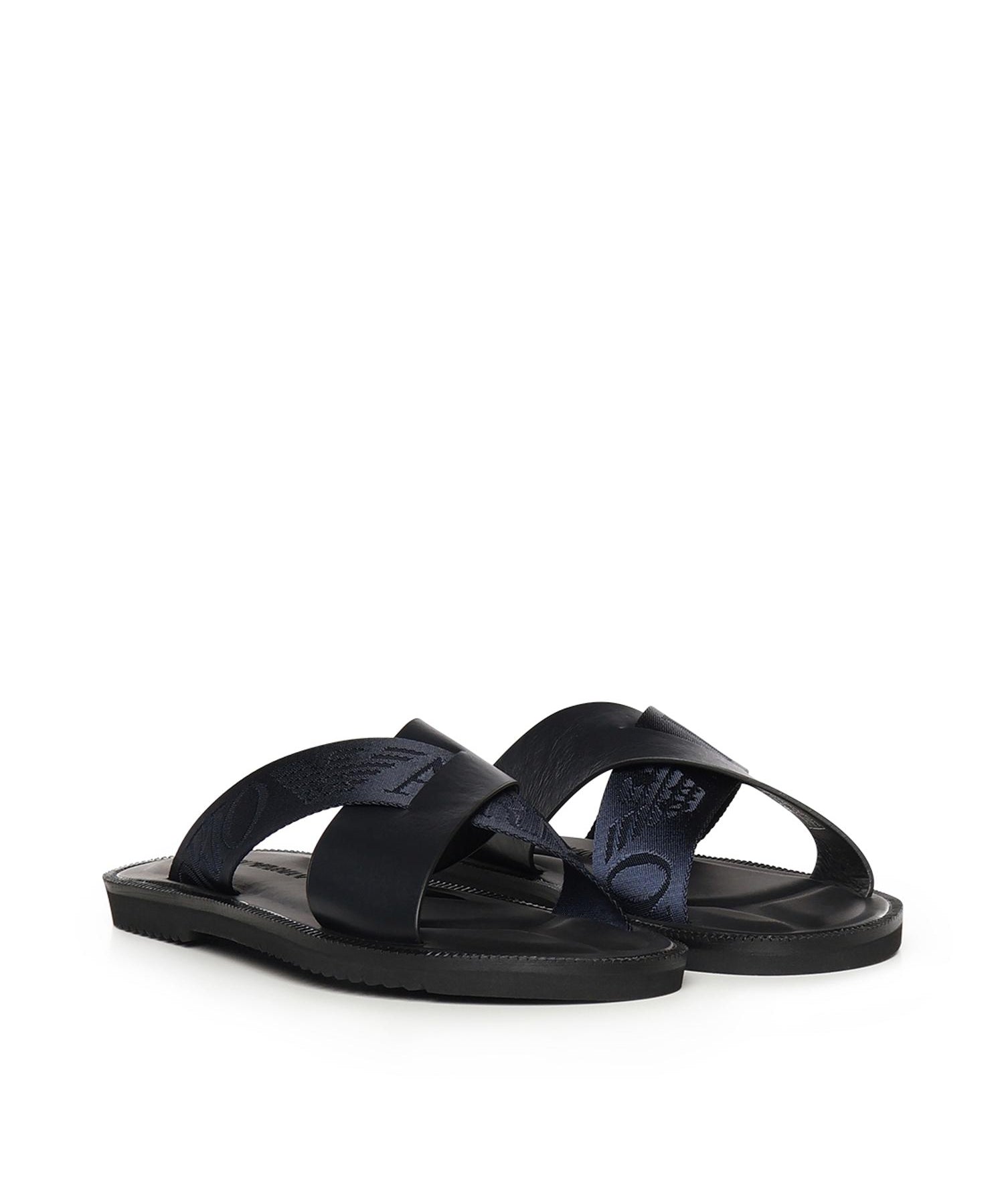 Sandali crossed in pelle e nastro con logo X4P124 XN787MB007 EMPORIO ARMANI 