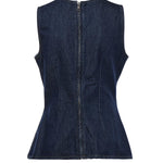 Top in denim con bottoni 114814 D03 ROTATE 