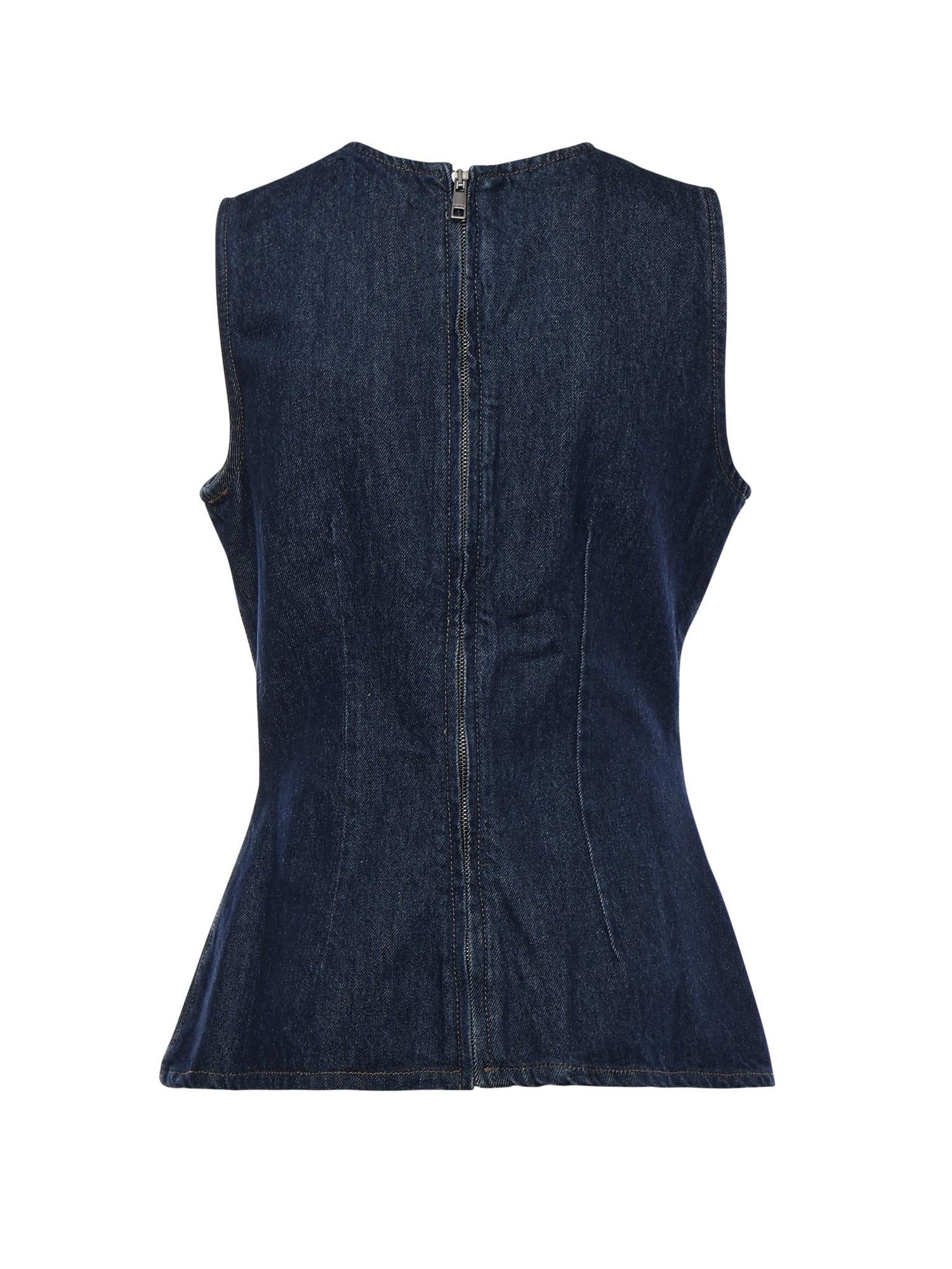 Top in denim con bottoni 114814 D03 ROTATE 