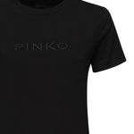 T-shirt con ricamo logo lettering 101752 A2RDZ99 PINKO 