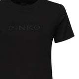 T-shirt con ricamo logo lettering 101752 A2RDZ99 PINKO 