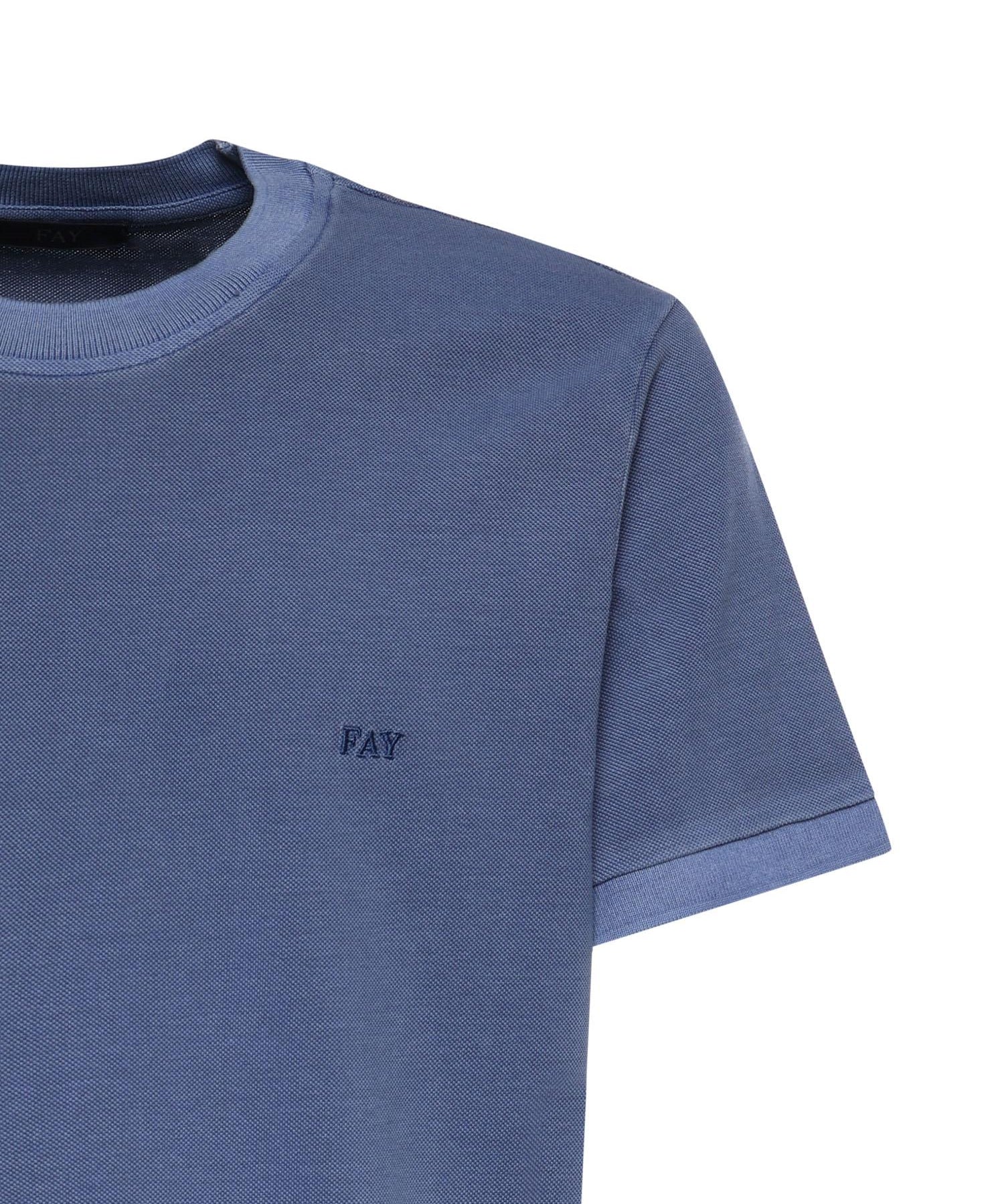 T-shirt in piquet di cotone<BR/> NPMB352136TZEF U211 FAY 