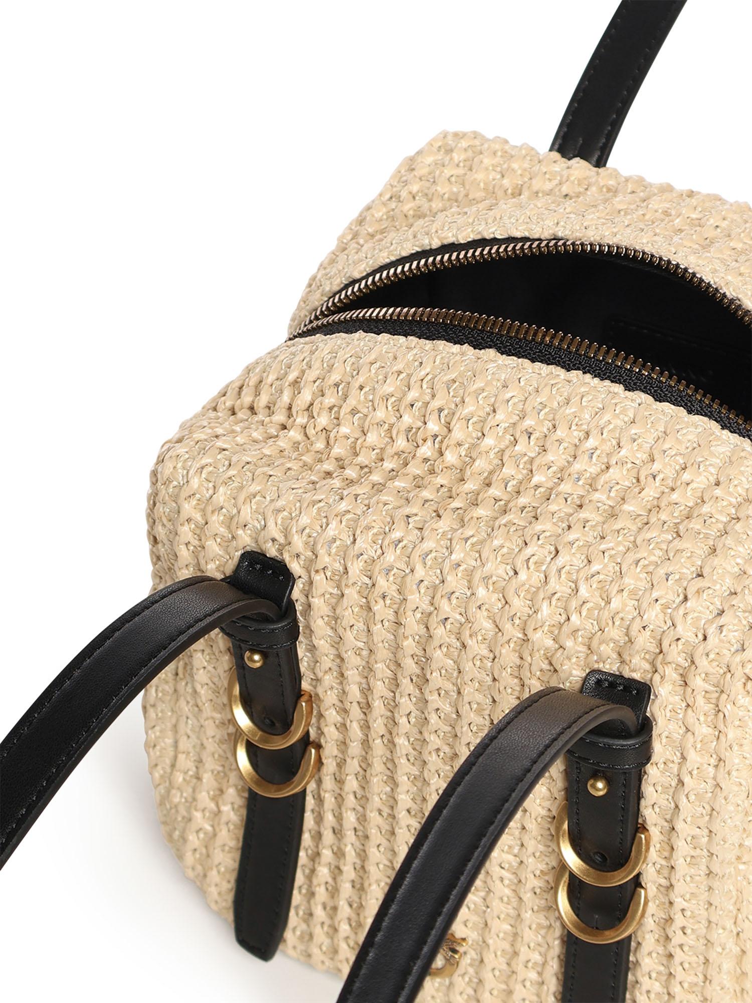 Borsa a tracolla Cubic Bag in rafia 106465 A391C24Q PINKO 