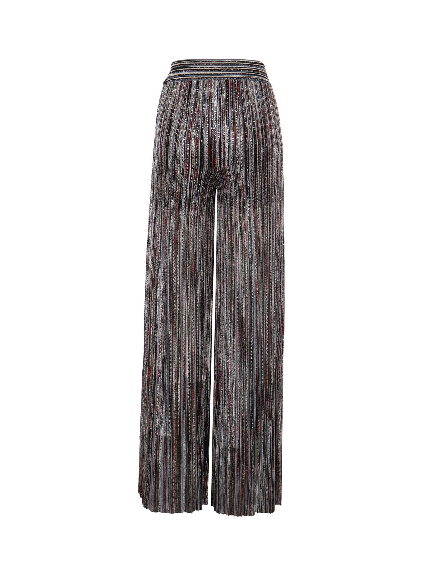 Pantaloni in misto viscosa a costine con paillettes DS26SI0N BK01H1SMSMB MISSONI 