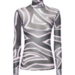 T-shirt in tulle con stampa Marmo 5UJM15 5U749047 PUCCI 