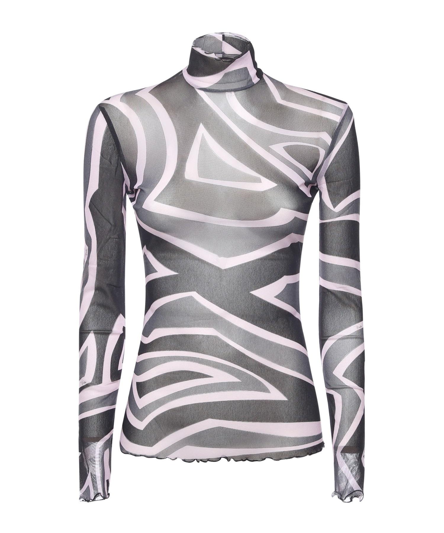 T-shirt in tulle con stampa Marmo 5UJM15 5U749047 PUCCI 