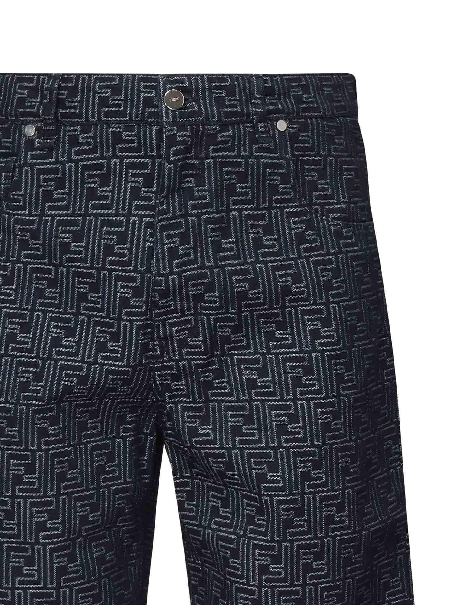 Pantaloncini in denim FF Jacquard FLP369 AUX4F0BUZ FENDI 