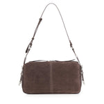 Borsa a spalla media Keeper Bag in suede 106676 A0F6M11O PINKO 
