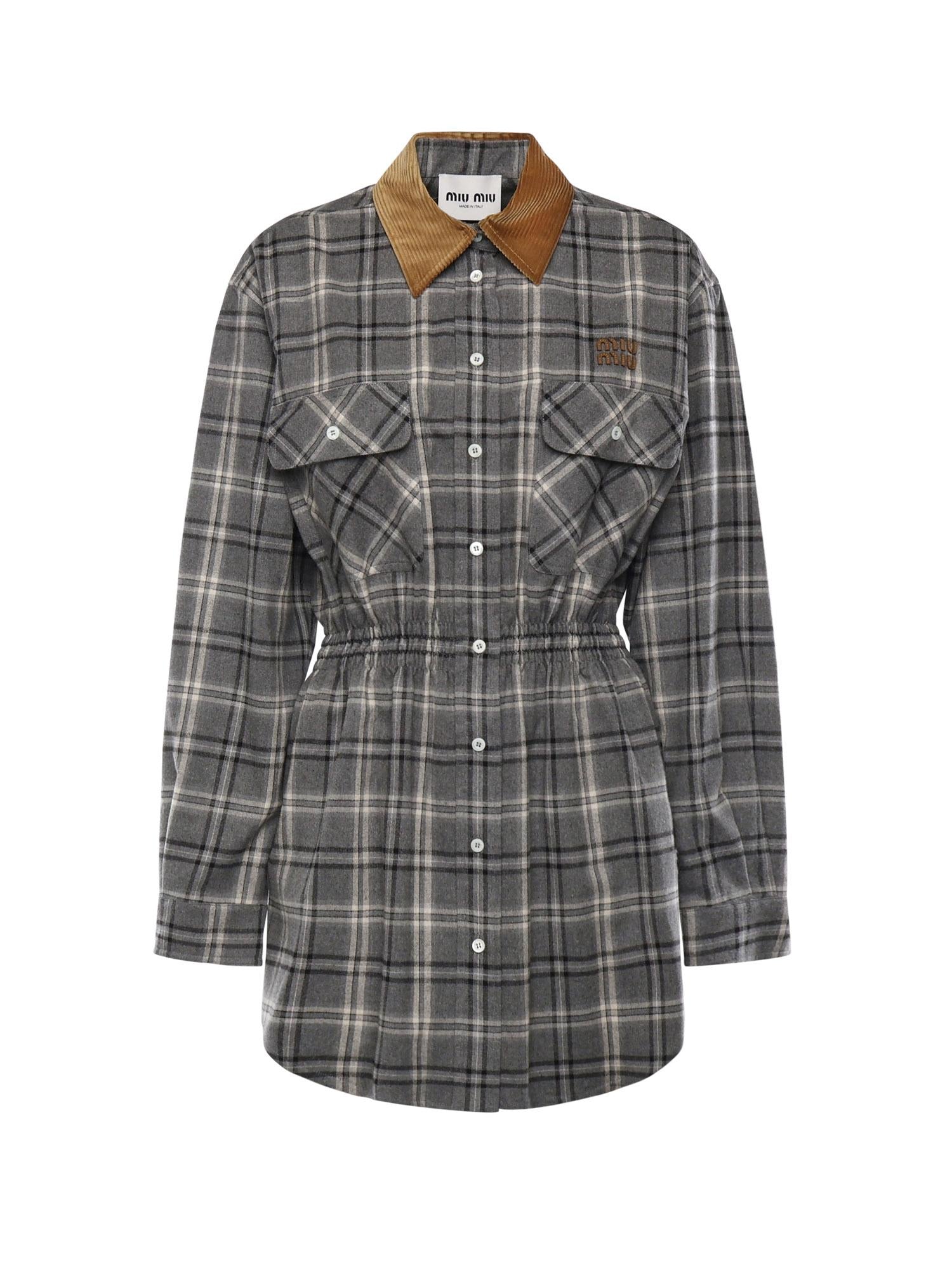 Abito corto in flanella MF6159 1807F0480 MIU MIU 