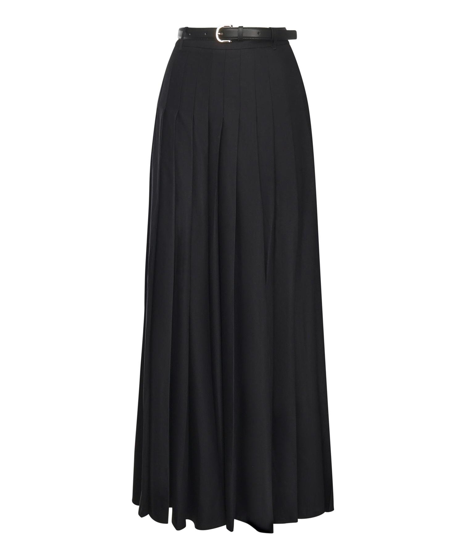 Gonna lunga plissettata in twill AW25107XSK B SELF-PORTRAIT 
