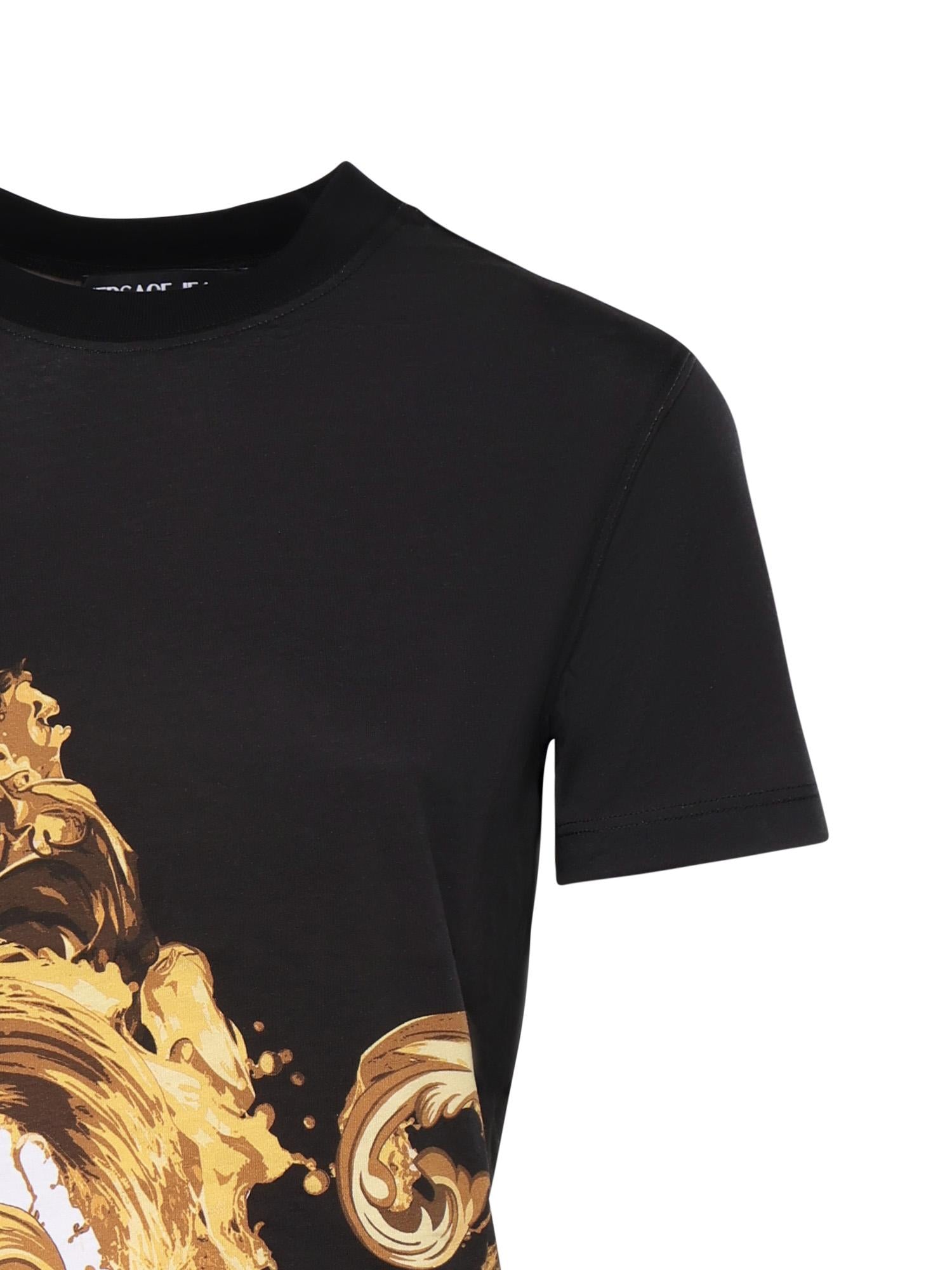 T-shirt in jersey di cotone con stampa 80HAH6P3 JS542GL1 VERSACE JEANS COUTURE 